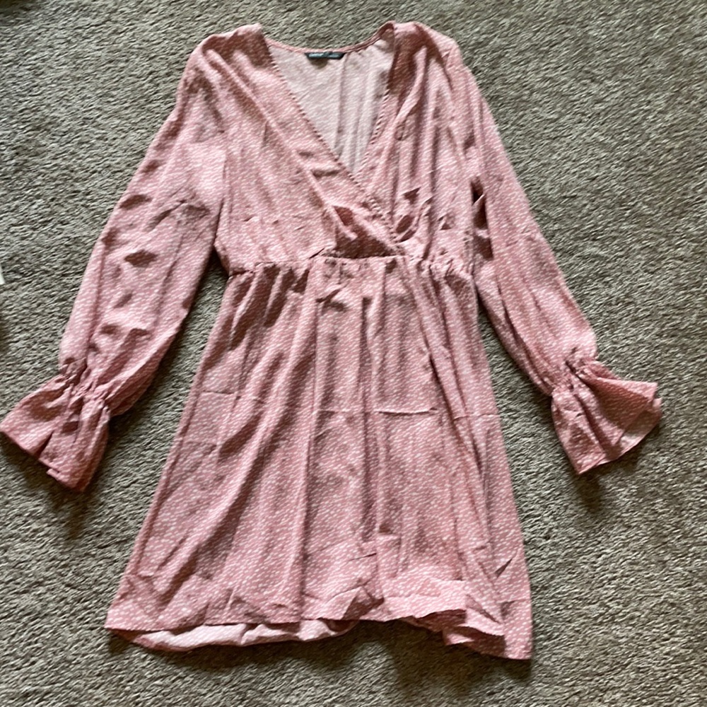 Pink white polka dot dress